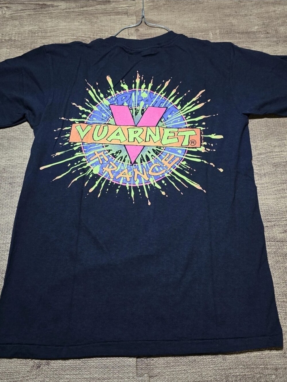 Vtg 80s Vuarnet France Paint Splatter T Shirt L Fits Small Single Stitch Black